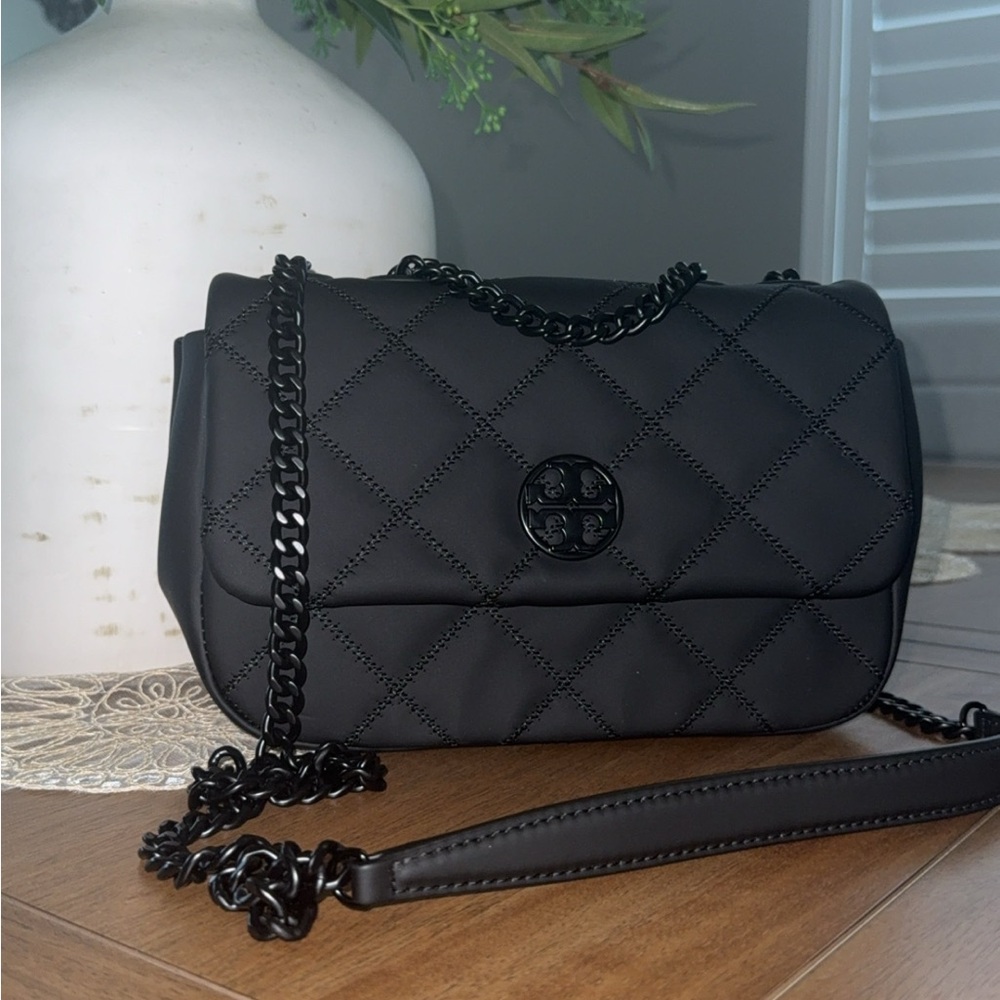 New Tory Burch WILLA MATTE SMALL SHOULDER BAG Black